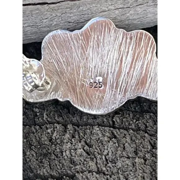 Native American Style Sterling Silver Turquoise Half Cluster Earrings Southwest - Picture 8 of 10